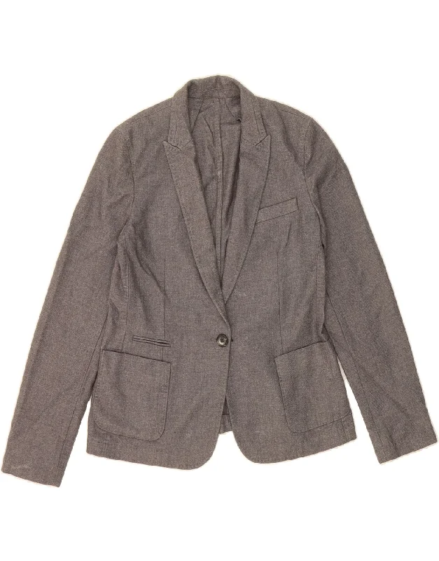 Women's Professional Apparel MASSIMO DUTTI Womens 1 Button Blazer Jacket EU 42 Large Grey Polyester Women's Professional Apparel MASSIMO DUTTI Womens 1 Button Blazer Jacket EU 42 Large Grey Polyester