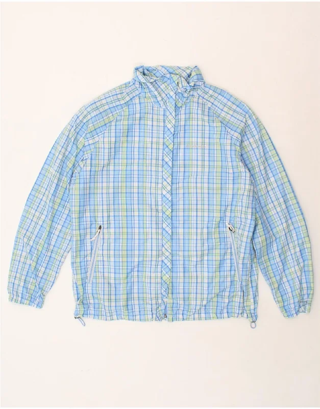 Weekend Sale COLUMBIA Womens Windbreaker Jacket UK 16 Large Blue Check Nylon