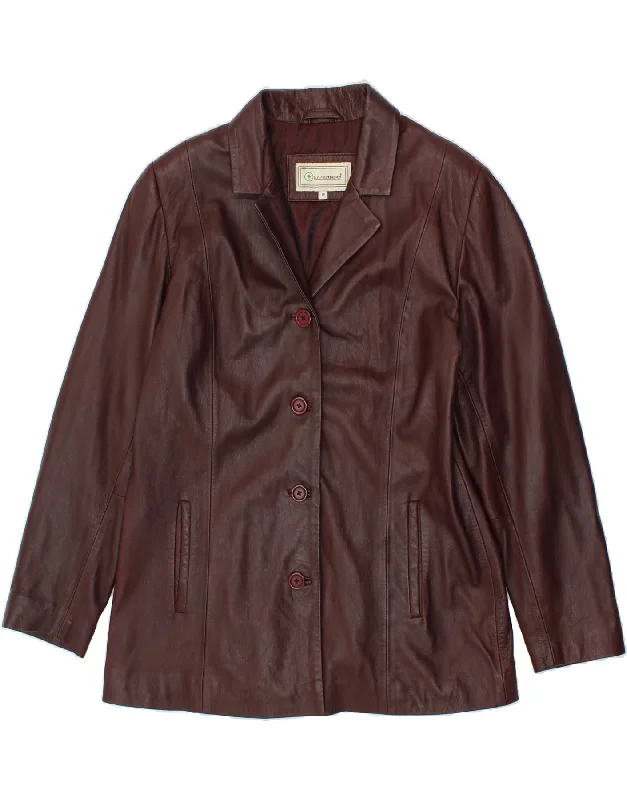 Timeless Elegance VINTAGE Womens Leather Jacket UK 18 XL Burgundy Leather
