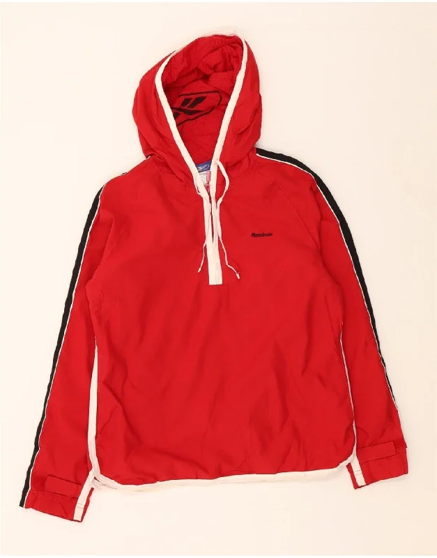 Luxury Fashion REEBOK Womens Hooded Pullover Rain Jacket UK 10 Small Red Colourblock Luxury Fashion REEBOK Womens Hooded Pullover Rain Jacket UK 10 Small Red Colourblock