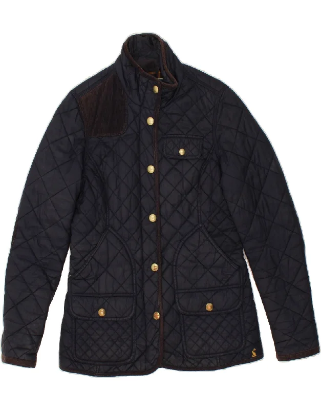 Women Clothing JOULES Womens Quilted Jacket UK 8 Small Navy Blue Polyamide