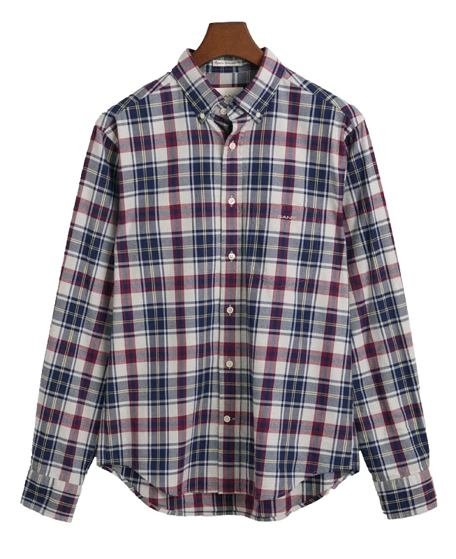 Women's Trendy Clothes Regular Fit Jaspe Flannel Plaid Shirt - Persian Blue