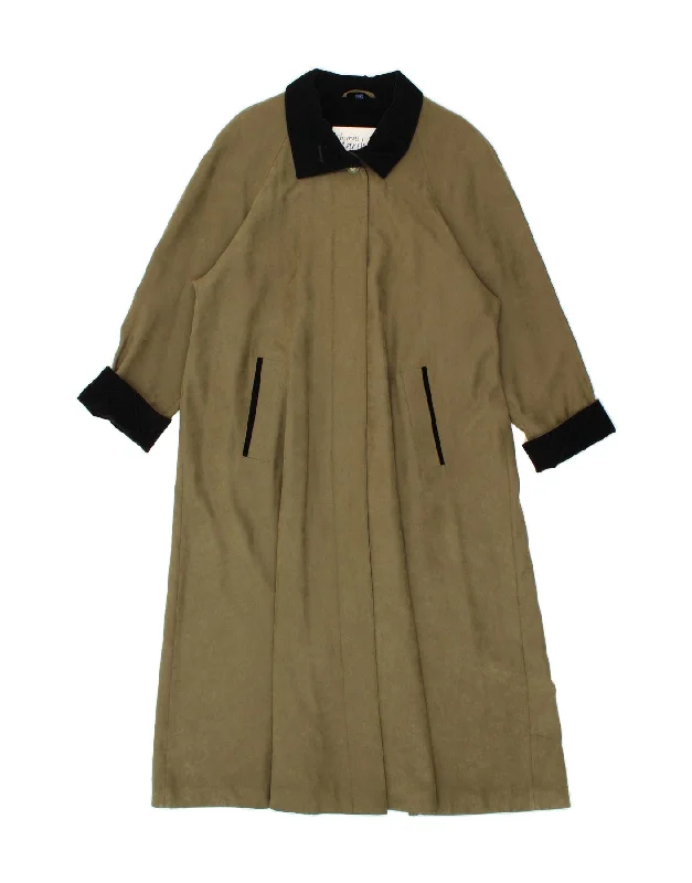 Stylish Women's Outfit VINTAGE Womens Trench Coat UK 14 Medium Khaki Colourblock Polyester Stylish Women's Outfit VINTAGE Womens Trench Coat UK 14 Medium Khaki Colourblock Polyester