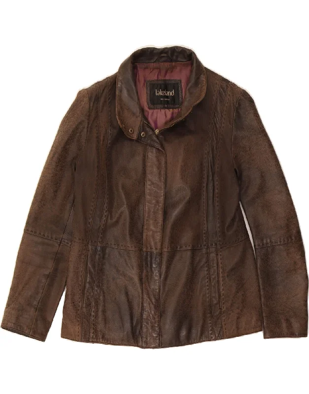 City Fashion LAKELAND Womens Leather Jacket UK 14 Large Brown Leather