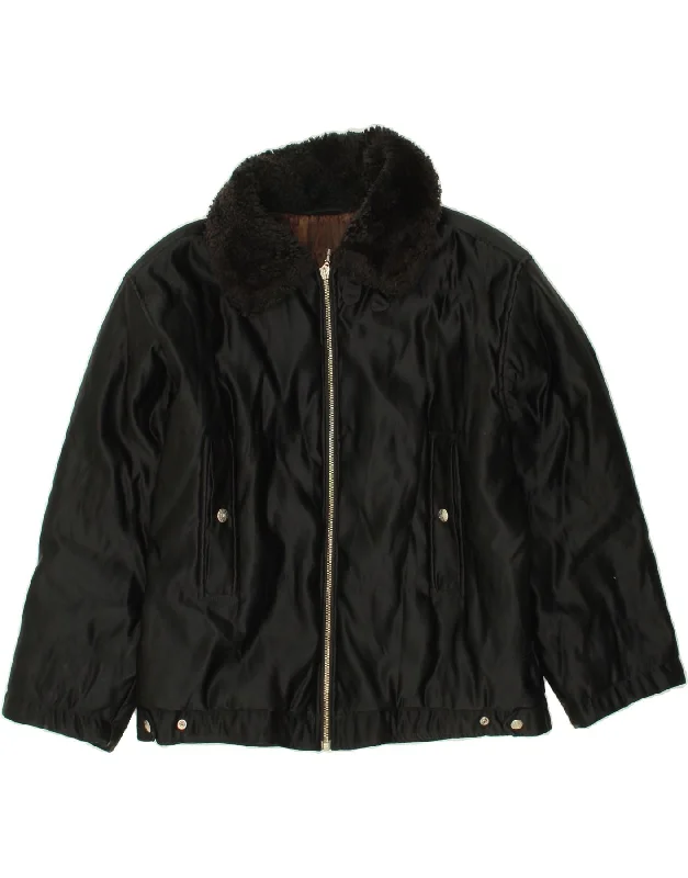 Women's Clothing Apparel BELFE & BELFE Womens Bomber Jacket IT 44 Medium Black Polyester