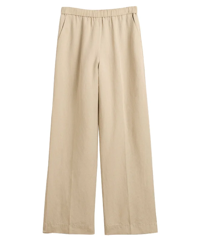Casual Clothes For Women Relaxed Fit Linen Blend Pull-On Pants - Dry Sand
