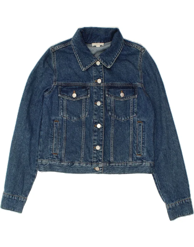Limited Time Offer COS Womens Crop Denim Jacket EU 38 Medium Blue Cotton