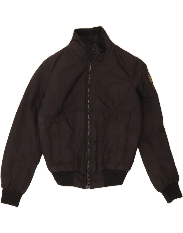 Modern Women's Outfit REFRIGIWEAR Womens Crop Bomber Jacket UK 14 Medium Black Polyamide