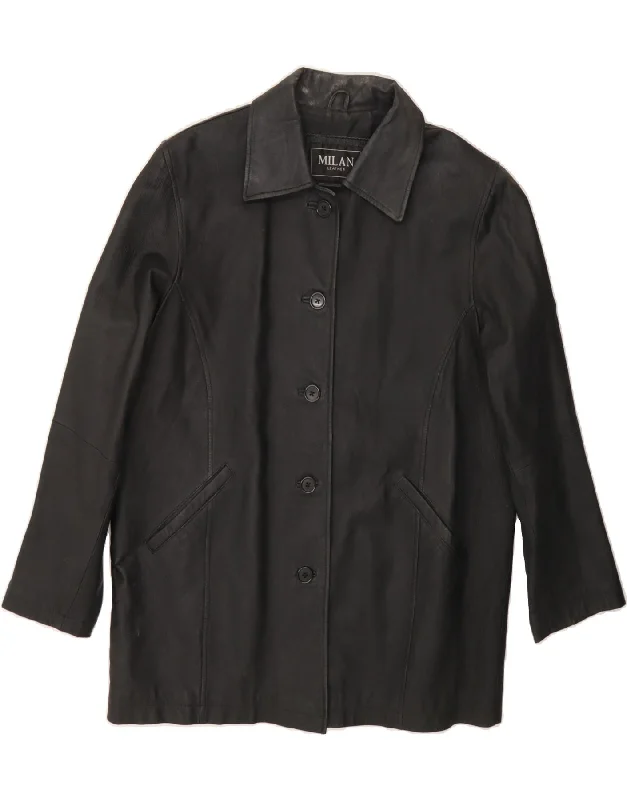 Timeless Classics VINTAGE Womens Leather Jacket UK 14 Large Black Leather