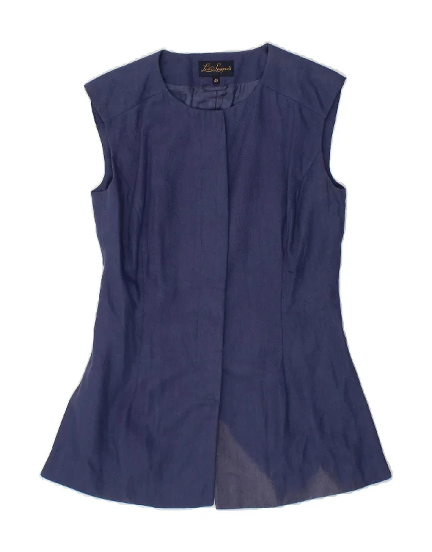 Women's Formal Event Attire LUISA SPAGNOLI Womens Sleeveless Blazer Jacket EU 40 Medium Navy Blue