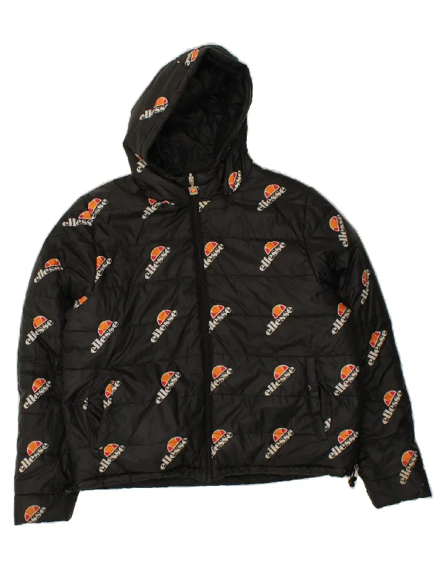 Women's Everyday Attire ELLESSE Womens Graphic Reversible Padded Jacket UK 14 Large Black Women's Everyday Attire ELLESSE Womens Graphic Reversible Padded Jacket UK 14 Large Black