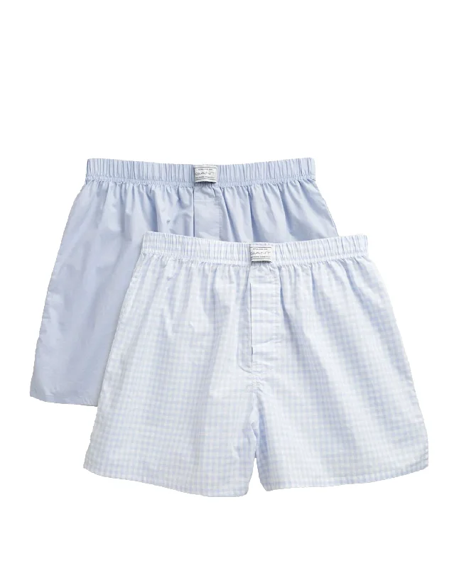 Shop Ladies Clothes Boxer Shorts 2-Pack - Light Blue