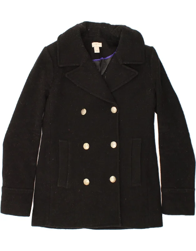 Women's Professional Attire J. CREW Womens Pea Coat US 2 XS Black Polyester