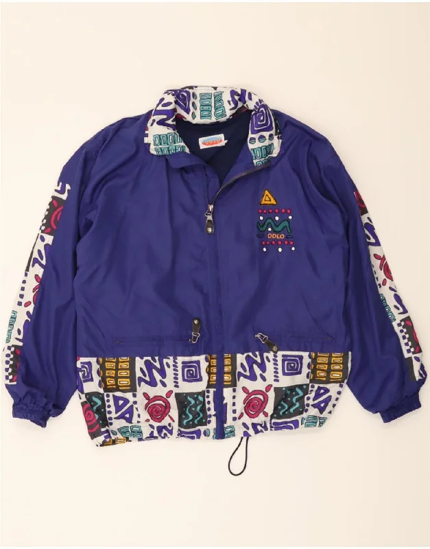 Women's High-Fashion Clothes ODLO Womens Windbreaker Jacket UK 20 2XL Navy Blue Colourblock