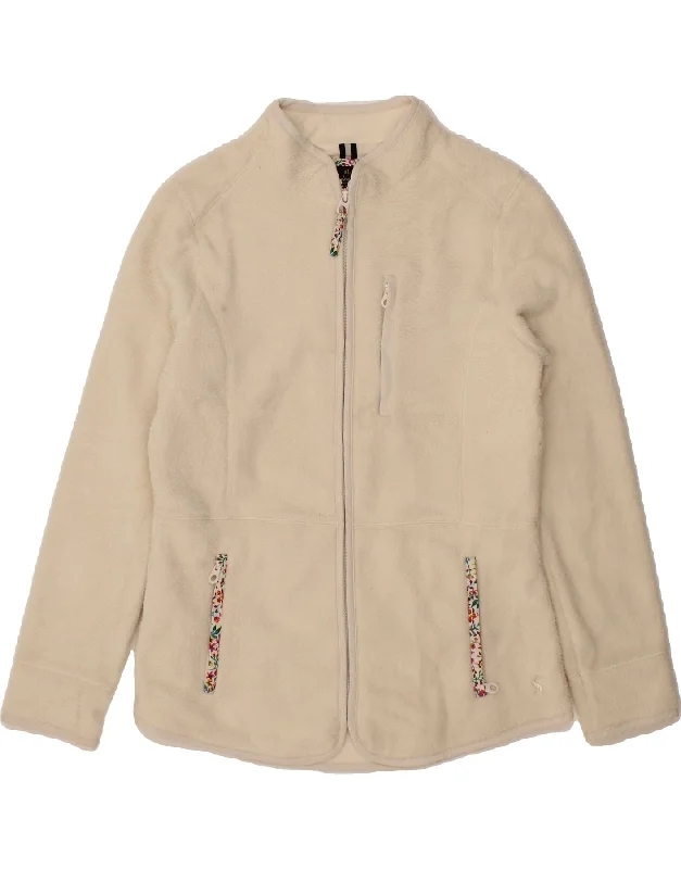 Women's Formal Clothes JOULES Womens Fleece Jacket UK 10 Small Off White Polyester