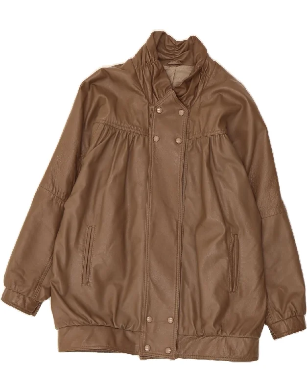 Comfortable Women's Clothing CORHER OF LEEDS Womens Oversized Leather Jacket UK 14 Large Brown Leather Comfortable Women's Clothing CORHER OF LEEDS Womens Oversized Leather Jacket UK 14 Large Brown Leather