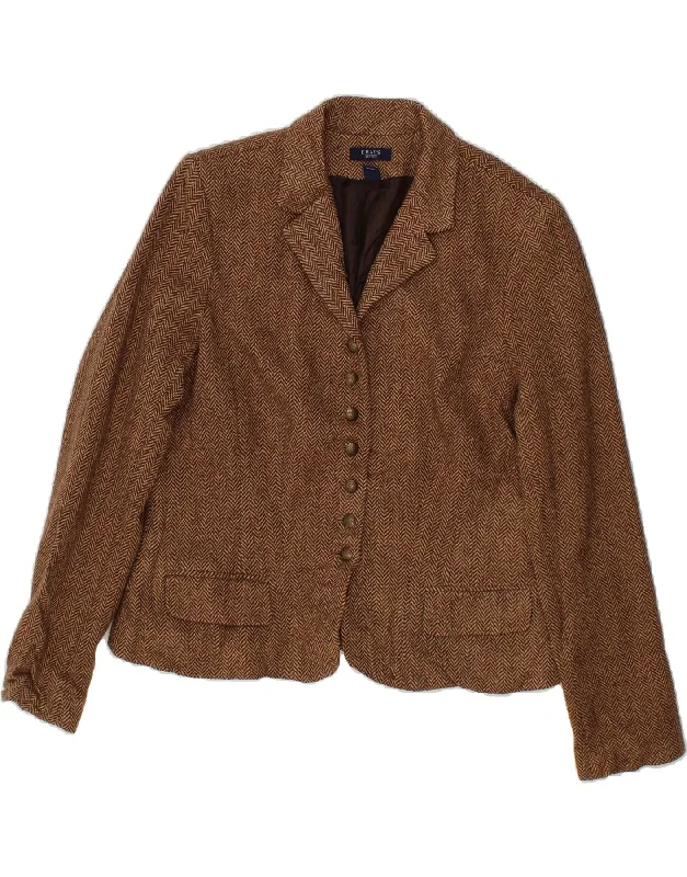 Charming Women's Outfit For Special Occasions CHAPS Womens Blazer Jacket UK 18 XL Brown Herringbone Wool Charming Women's Outfit For Special Occasions CHAPS Womens Blazer Jacket UK 18 XL Brown Herringbone Wool