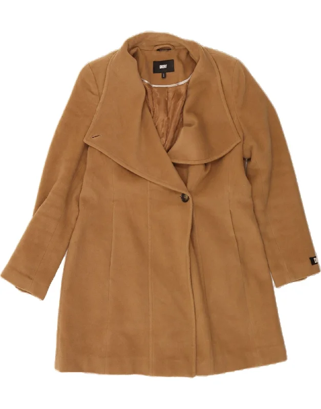 Casual Women's Clothing DKNY Womens Overcoat UK 16 Large Brown Wool