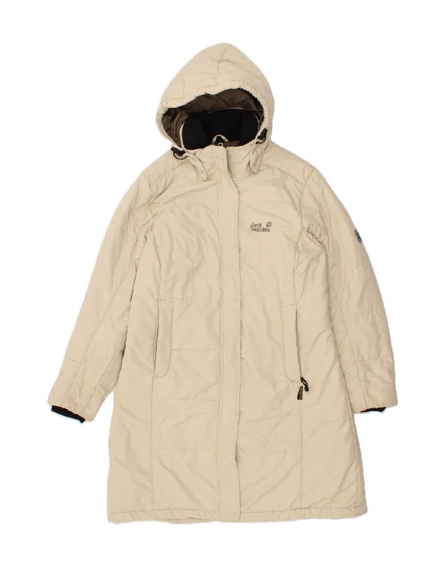 Women's Clothes And Apparel JACK WOLFSKIN Womens Hooded Padded Coat UK 16 Large Beige Polyester Women's Clothes And Apparel JACK WOLFSKIN Womens Hooded Padded Coat UK 16 Large Beige Polyester