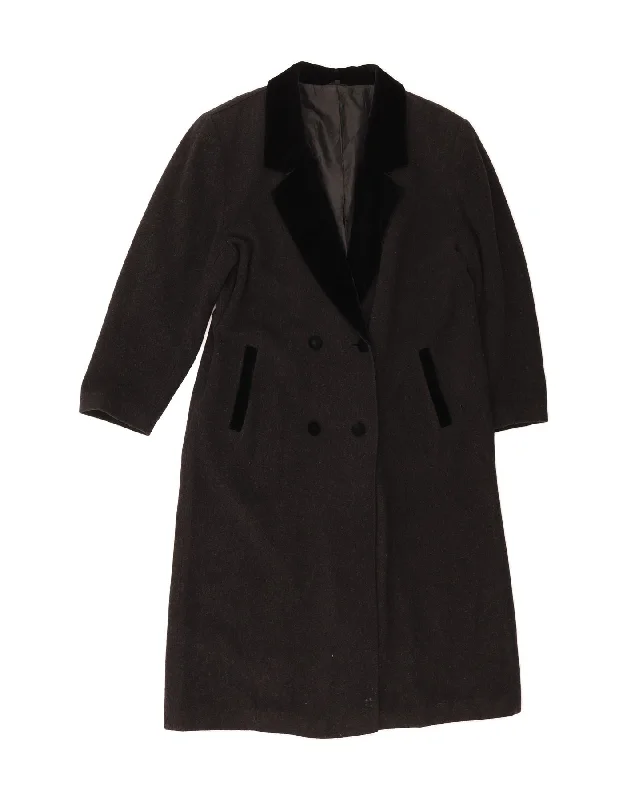 Free Spirited Fashion C&A Womens Double Breasted Coat UK 18 XL Grey Wool