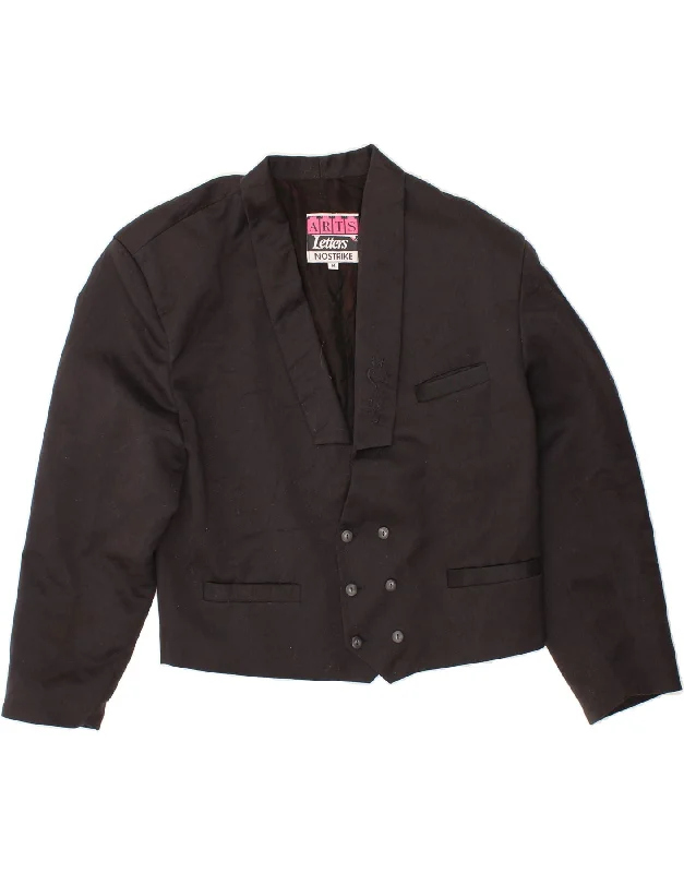 Women's Versatile Apparel VINTAGE Womens Double Breasted Blazer Jacket UK 14 Medium Black Viscose Women's Versatile Apparel VINTAGE Womens Double Breasted Blazer Jacket UK 14 Medium Black Viscose