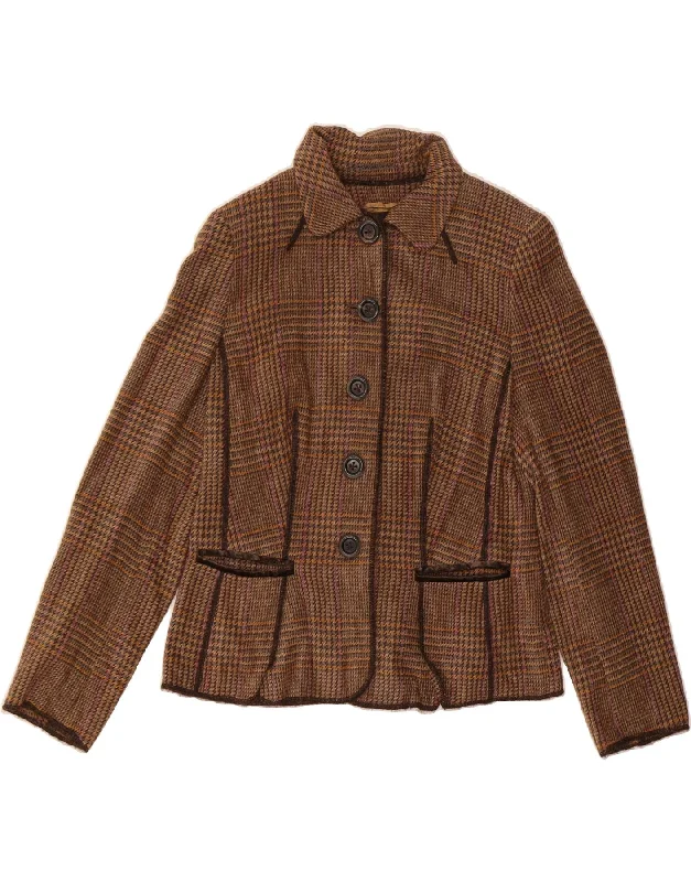 Clothing Store RENA LANGE Womens 5 Button Blazer Jacket UK 16 Large Brown Check