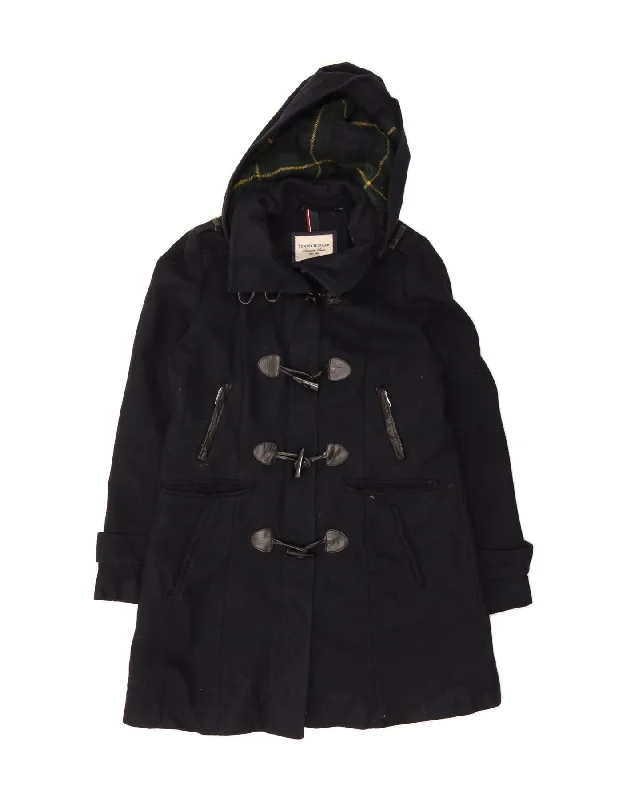 Luxury Women's Fashion TOMMY HILFIGER Womens Hooded Duffle Coat UK 14 Medium Navy Blue Polyester Luxury Women's Fashion TOMMY HILFIGER Womens Hooded Duffle Coat UK 14 Medium Navy Blue Polyester