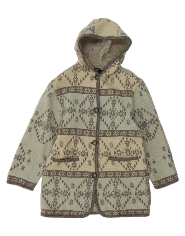 Women's Trendy Outfits GIESSWEIN Womens Hooded Overcoat EU 38 Medium Blue Fair Isle Wool Aztec Women's Trendy Outfits GIESSWEIN Womens Hooded Overcoat EU 38 Medium Blue Fair Isle Wool Aztec