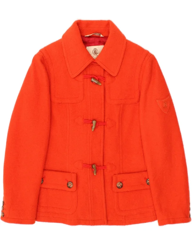 Outlet Clothing DOLOMITEN Womens Duffle Jacket IT 44 Medium Red Virgin Wool