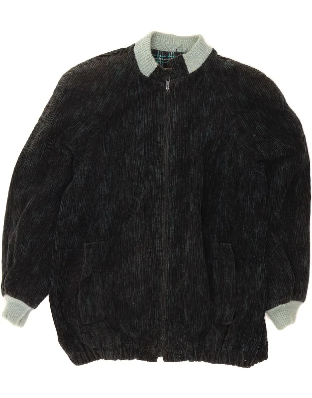 Fashion Women's Clothing VINTAGE Womens Bomber Corduroy Jacket UK 42 XL Navy Blue