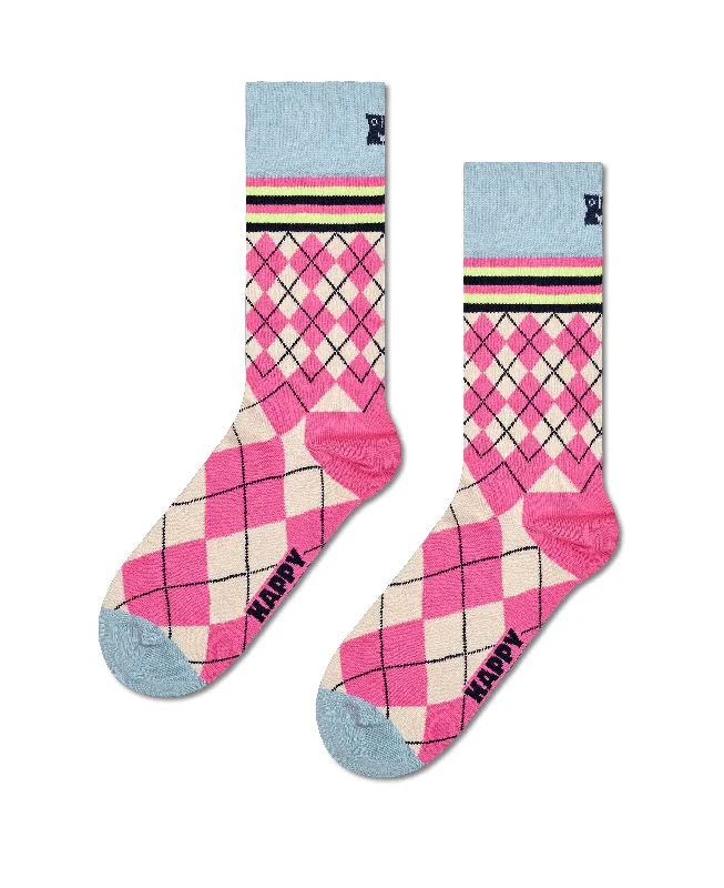 Women's Relaxed Clothes Mixed Argyle Socks - Pink