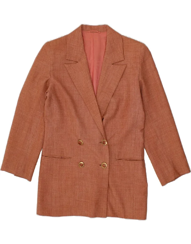 Women's Travel Outfit Set VINTAGE Womens Double Breasted Blazer Jacket UK 14 Large Brown