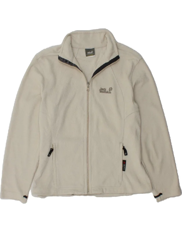 Trendy Street Style Clothing JACK WOLFSKIN Womens Fleece Jacket UK 16 Large White Polyester
