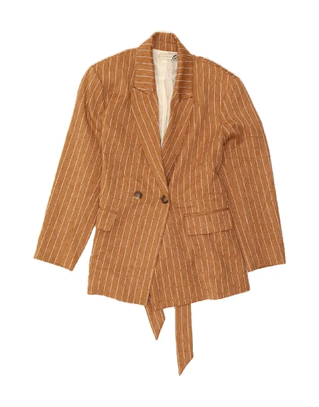 Fashion-Forward Women's Clothing HAVEONE Womens Double Breasted Blazer Jacket UK 14 Medium Brown Pinstripe Fashion-Forward Women's Clothing HAVEONE Womens Double Breasted Blazer Jacket UK 14 Medium Brown Pinstripe