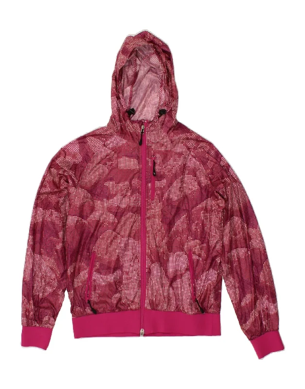 Clothing Sales NIKE Womens Hooded Rain Jacket UK 14/16 Large Pink Check Polyester