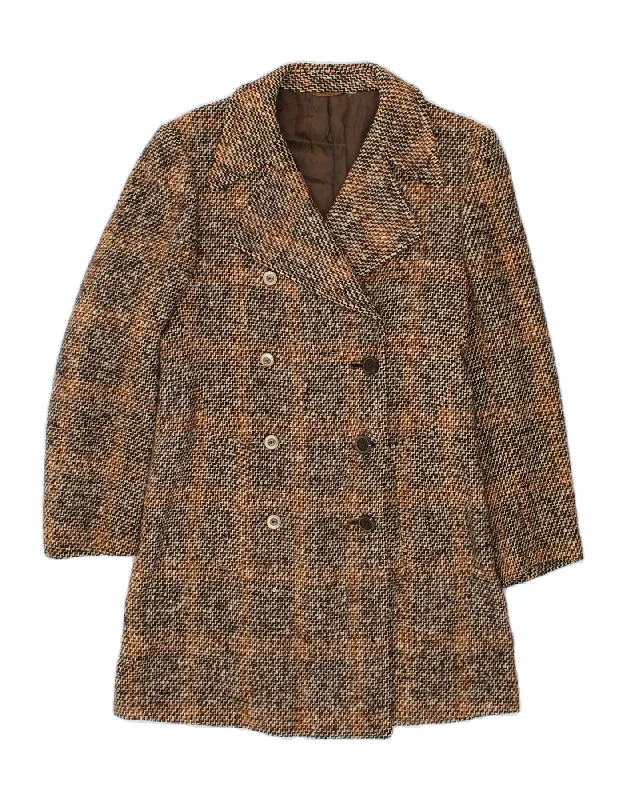 Women's Clothes MOESSMER Womens Double Breasted Coat UK 14 Medium Brown Chevron Wool Women's Clothes MOESSMER Womens Double Breasted Coat UK 14 Medium Brown Chevron Wool