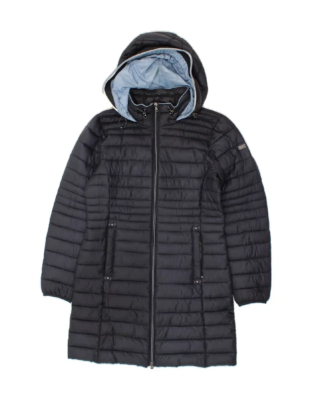 Flash Sale Clothing ESPRIT Womens Hooded Padded Coat UK 10 Small Navy Blue Polyester