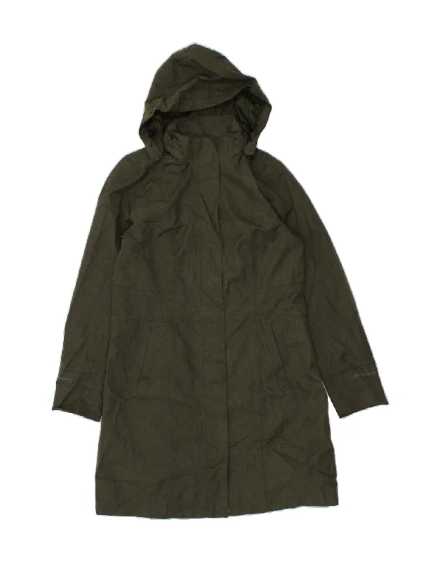 Women's Romantic Outfit EDDIE BAUER Womens Hooded Windbreaker Coat UK 14 Medium Green Polyester