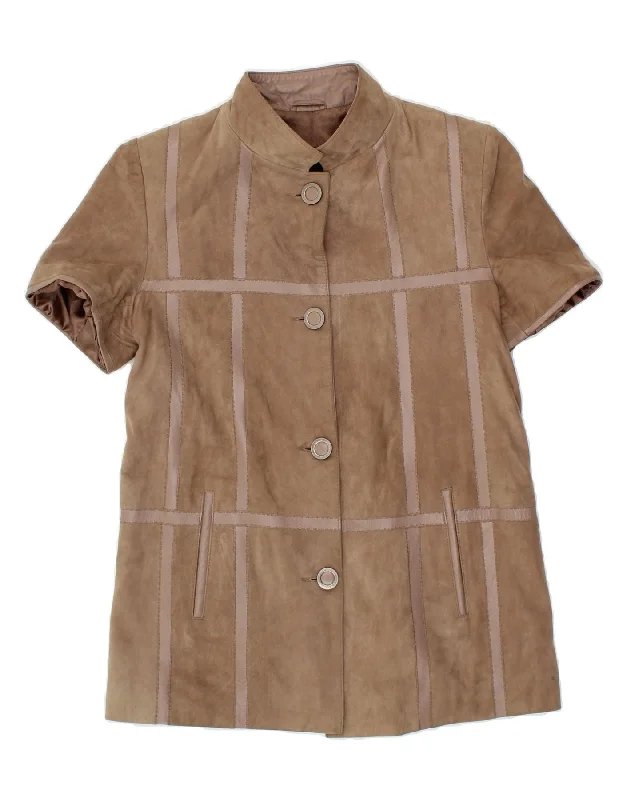 Best Online Boutiques For Women VINTAGE Womens Short Sleeve Suede Jacket UK 12 Medium Brown Check Leather Best Online Boutiques For Women VINTAGE Womens Short Sleeve Suede Jacket UK 12 Medium Brown Check Leather