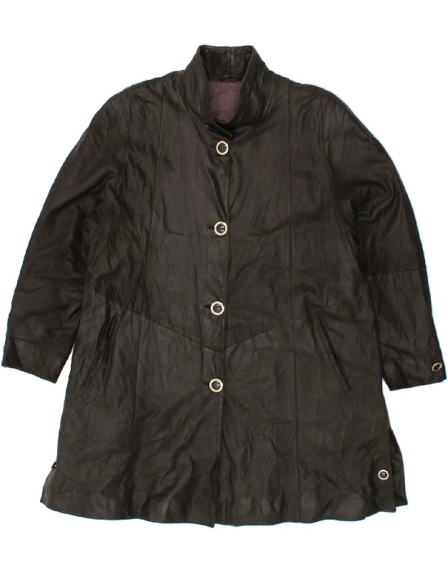 Women's Clothing For Outdoor Activities VINTAGE Womens Leather Coat UK 12 Medium Black Women's Clothing For Outdoor Activities VINTAGE Womens Leather Coat UK 12 Medium Black