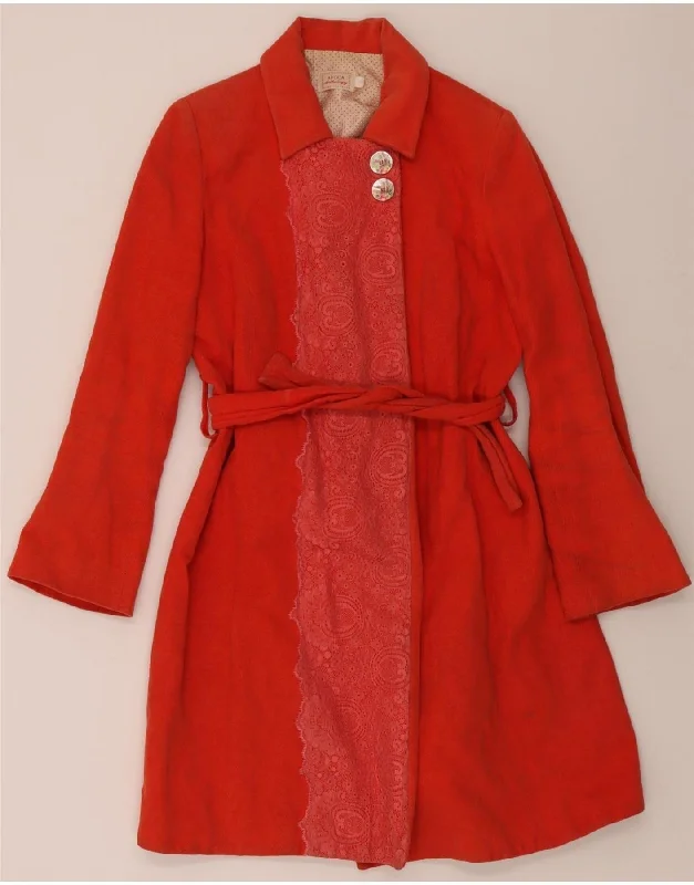 Casual Clothing For Women AVOCA Womens Overcoat UK 16 Large Orange Cotton