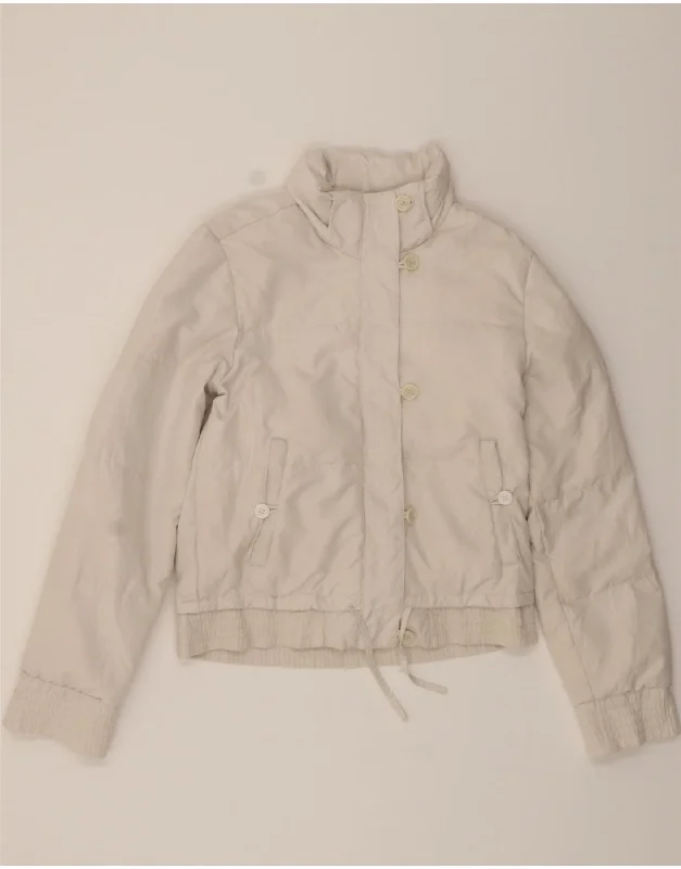 Women's Stylish Outdoor Outfit CHAMPION Womens Bomber Padded Jacket UK 10 Small Off White Polyester Women's Stylish Outdoor Outfit CHAMPION Womens Bomber Padded Jacket UK 10 Small Off White Polyester