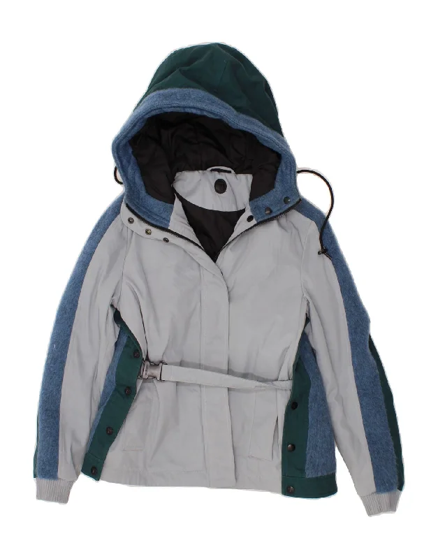 Women's Clothing Boutique TRUSSARDI Womens Hooded Windbreaker Jacket EU 38 Medium Grey Colourblock Women's Clothing Boutique TRUSSARDI Womens Hooded Windbreaker Jacket EU 38 Medium Grey Colourblock