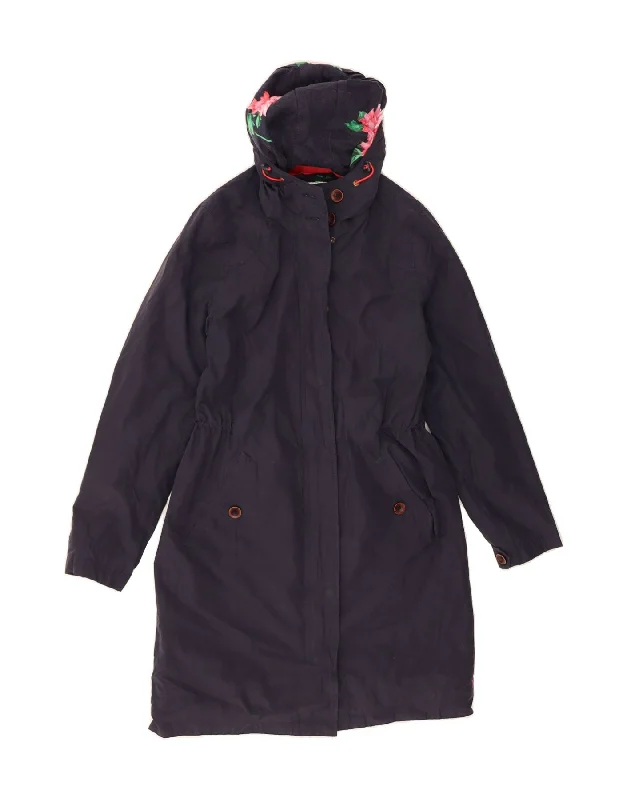 Women's Athletic Apparel JOULES Womens Hooded Rain Jacket UK 10 Small Navy Blue Cotton Women's Athletic Apparel JOULES Womens Hooded Rain Jacket UK 10 Small Navy Blue Cotton
