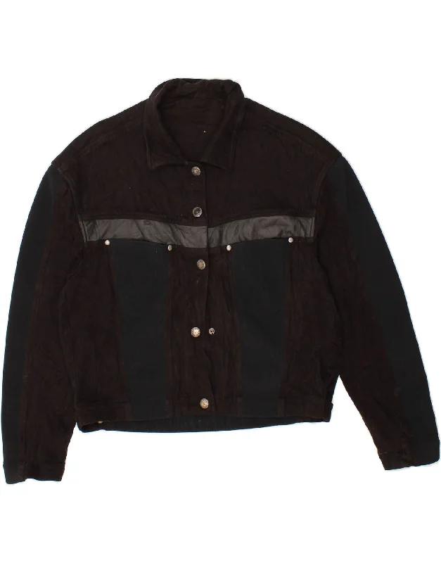 Women's Clothing VINTAGE Womens Bomber Jacket UK 16 Large Brown Colourblock