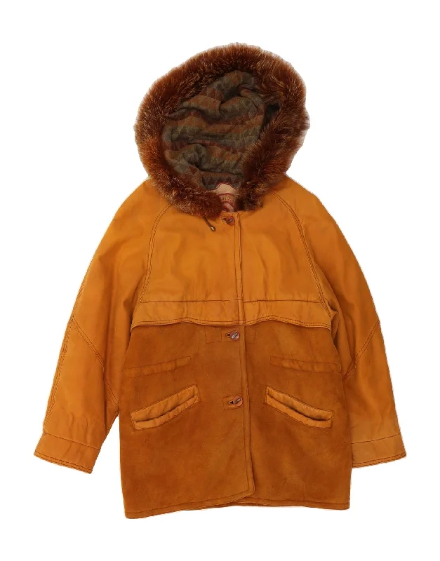 Online Boutique Stores VINTAGE Womens Hooded Leather Jacket UK 16 Large Brown Leather Online Boutique Stores VINTAGE Womens Hooded Leather Jacket UK 16 Large Brown Leather