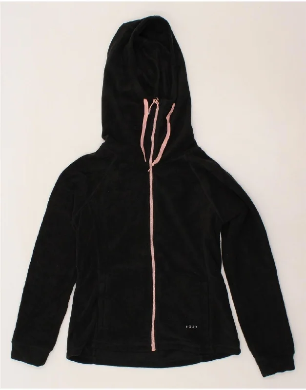 Women's Fashion Clothing ROXY Womens Hooded Fleece Jacket UK 14 Medium Black Polyester Women's Fashion Clothing ROXY Womens Hooded Fleece Jacket UK 14 Medium Black Polyester