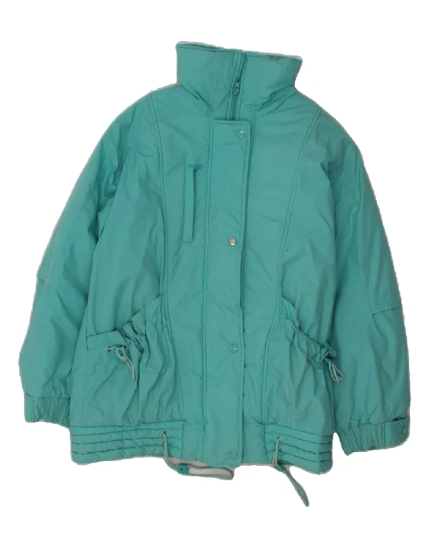 Elegant Women's Attire VINTAGE Womens Windbreaker Jacket UK 12 Medium Turquoise Polyester Elegant Women's Attire VINTAGE Womens Windbreaker Jacket UK 12 Medium Turquoise Polyester