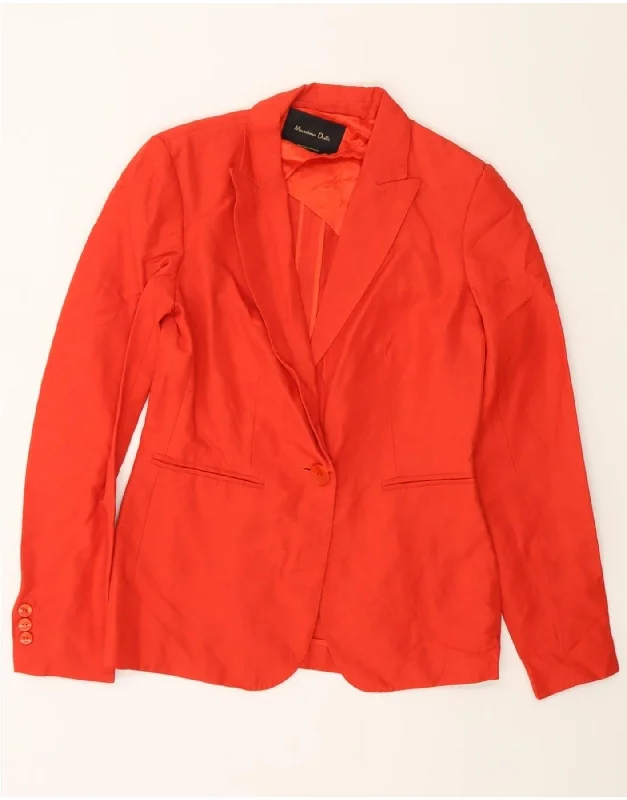 Sale For Women MASSIMO DUTTI Womens 1 Button Blazer Jacket US 2 XS Orange Cotton
