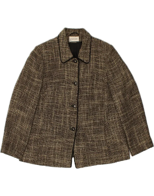 Comfortable Women's Apparel EASTEX Womens 4 Button Blazer Jacket UK 18 XL Brown Flecked Wool Comfortable Women's Apparel EASTEX Womens 4 Button Blazer Jacket UK 18 XL Brown Flecked Wool